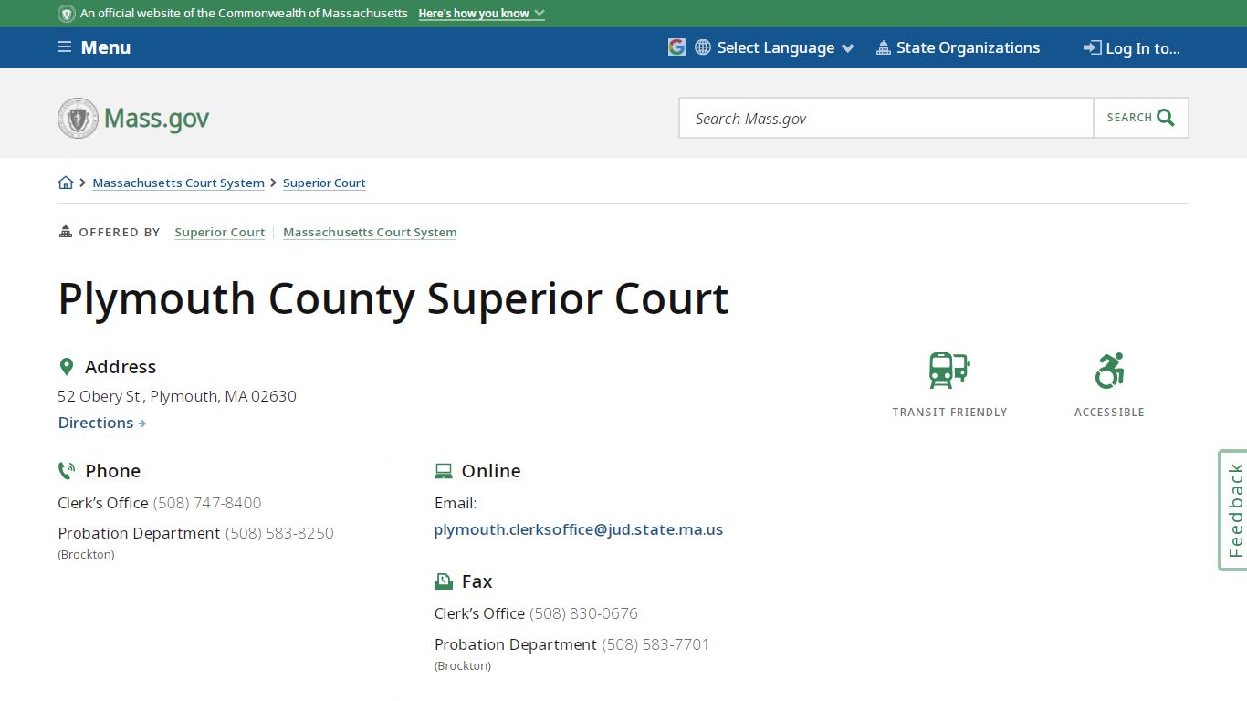 Plymouth County Superior Court | Mass.gov