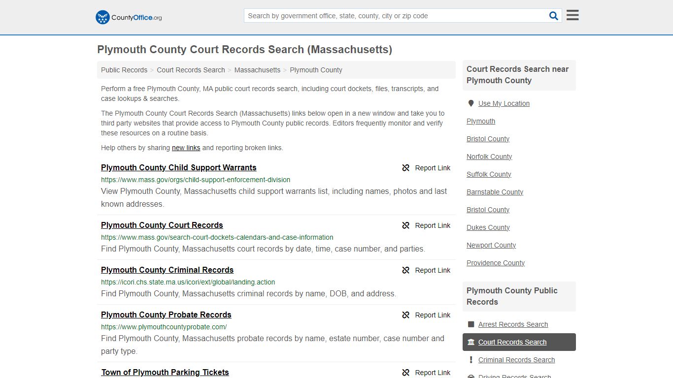 Court Records Search - Plymouth County, MA (Adoptions, Criminal, Child ...